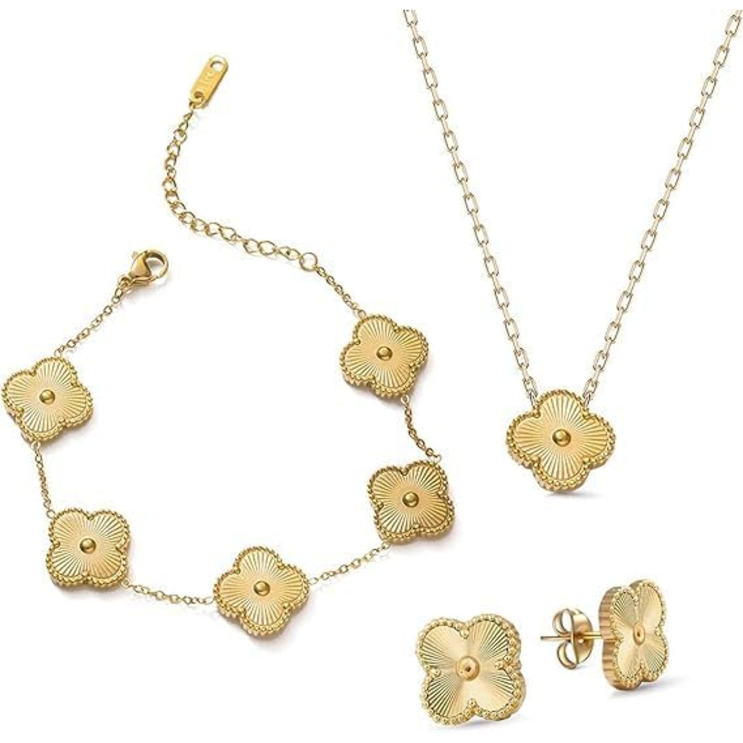 Nora - Gold Clover Set with Bracelet