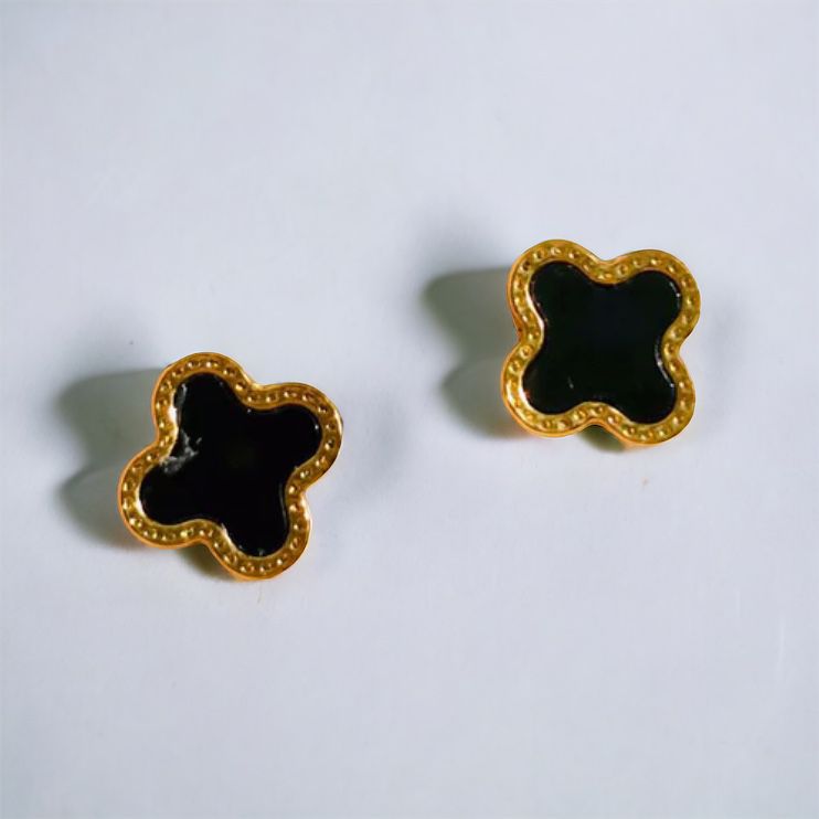 Audrey - Black Clover Earrings