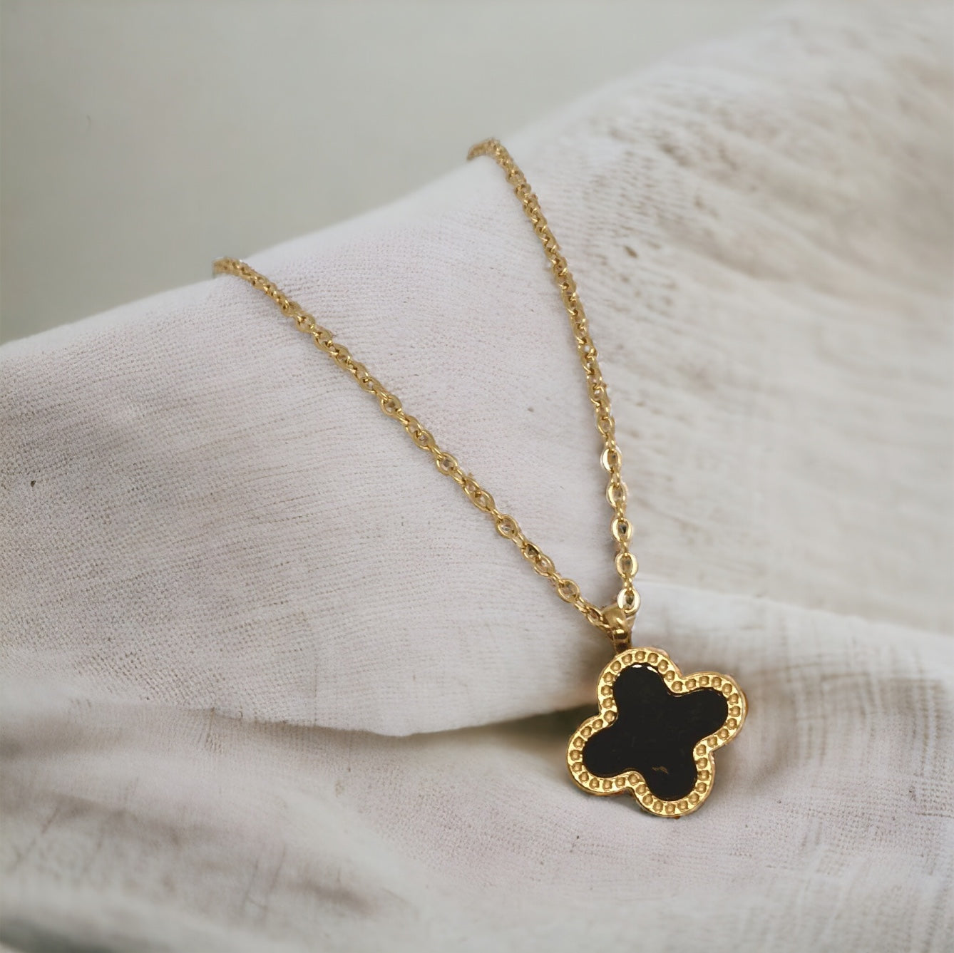 Audrey - Black Clover Necklace