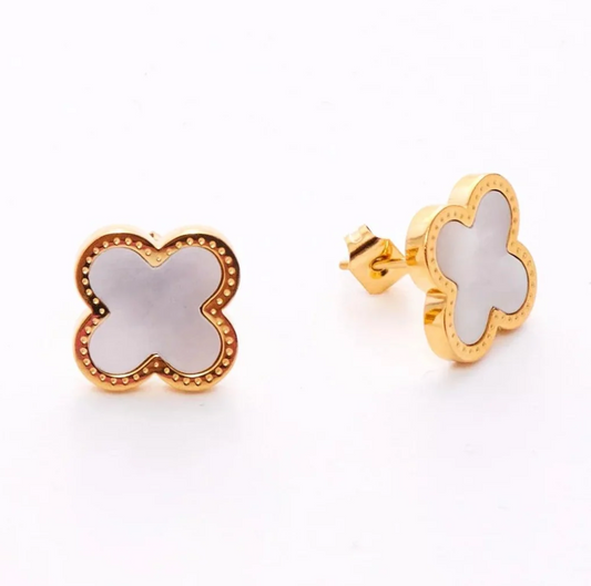 Emily - White Clover Earrings