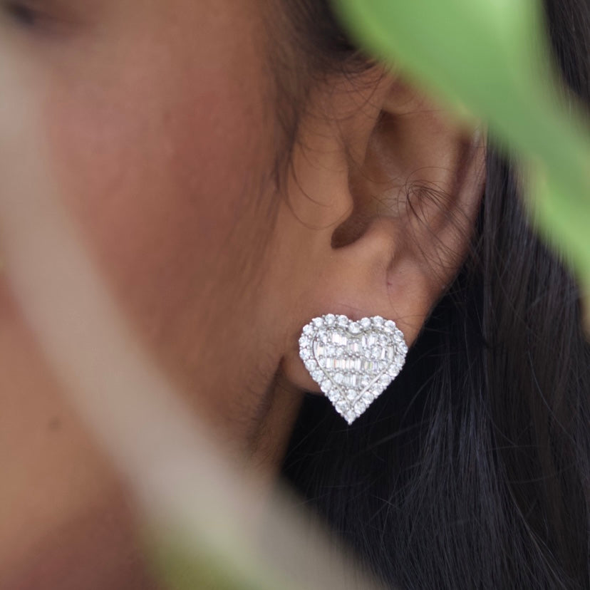 Tessa - Silver Heart Earring