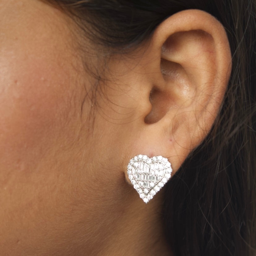 Tessa - Silver Heart Earring