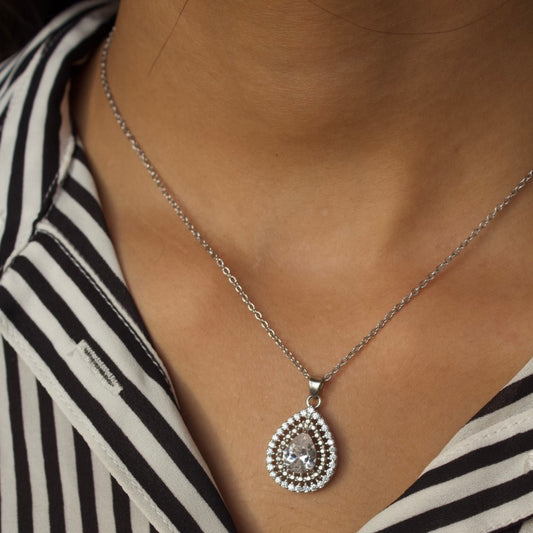 Vivian - Silver Teardrop Necklace