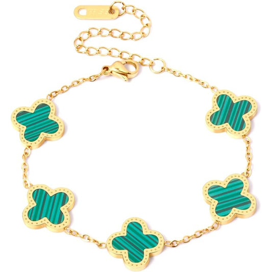 Hazel - Green Clover Bracelet