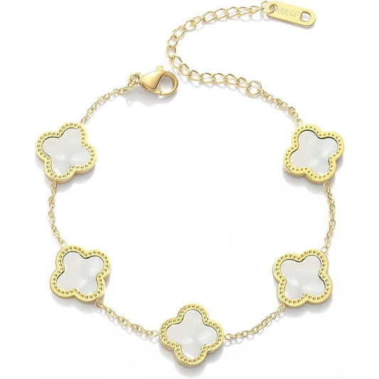 Emily - White Clover Bracelet